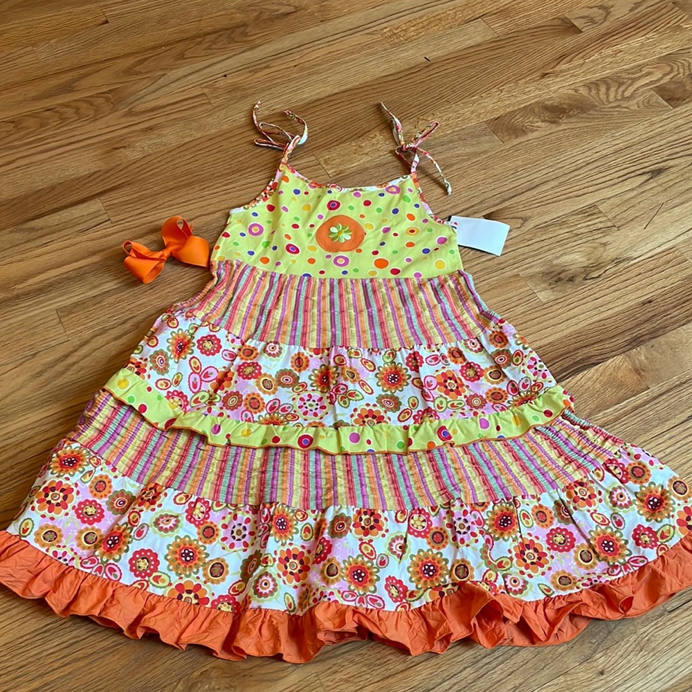 NWT-Zaza couture dress with bow-size 6x-so fun and perfect!